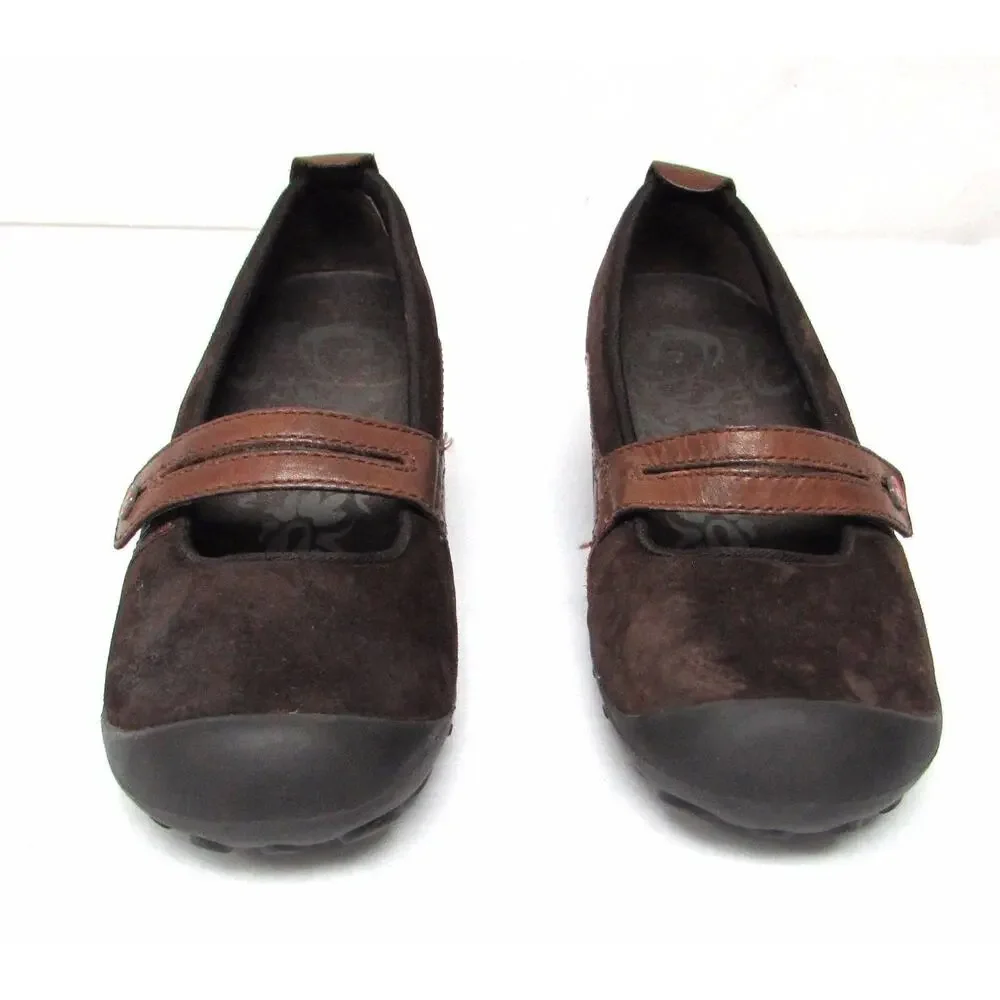 Merrell women's brown suede leather size 6.5 mary jane shoes comfort walking